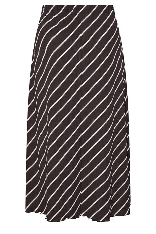 YOURS Plus Size Chocolate Brown Stripe Maxi Skirt | Yours Clothing 5