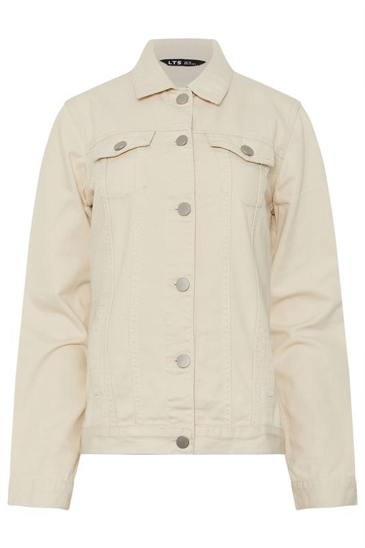 LTS Tall Ivory White Cotton Denim Jacket | Long Tall Sally  5