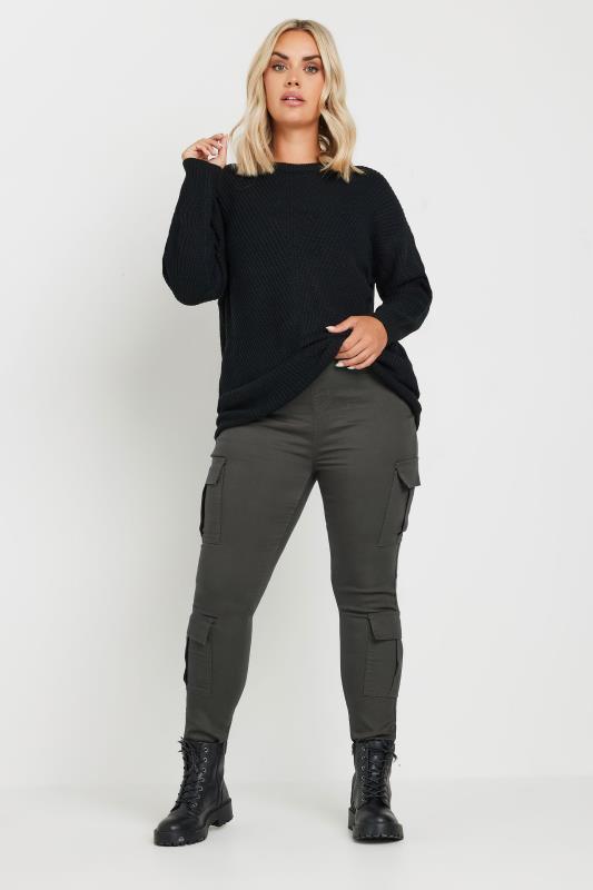 YOURS Plus Size Grey Cargo Pocket Jeggings | Yours Clothing 2