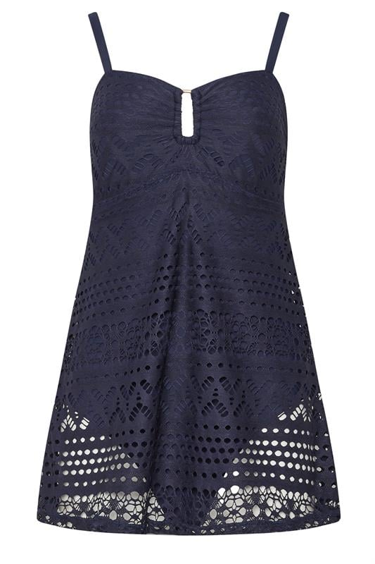 LTS Tall Navy Blue Crochet Swimskirt