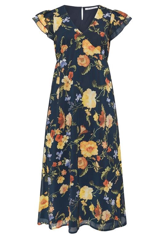 YOURS LONDON Plus Size Navy Blue Floral Maxi Dress | Yours Clothing 5