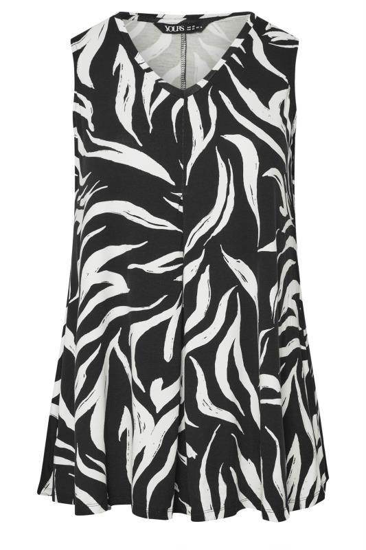 YOURS Plus Size Black Zebra Print Swing Vest Top | Yours Clothing  5