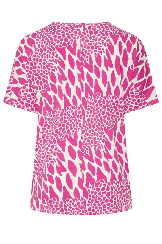 YOURS Plus Size Pink Abstract Pleat Front Top | yours Clothing 6