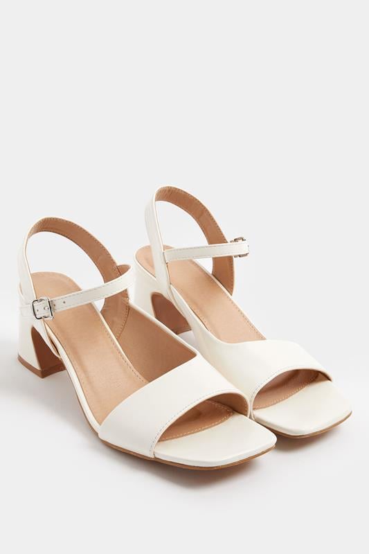  LTS White Block Heel In Standard Fit