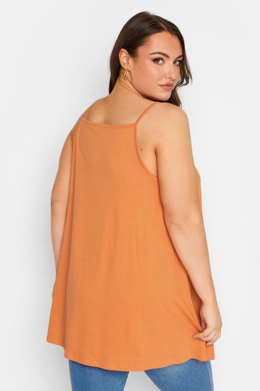 YOURS Plus Size Orange Crochet Vest Top | Yours Clothing  3
