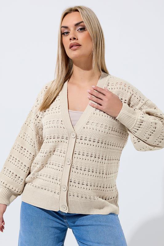  LIMITED COLLECTION Curve Cream Crochet Balloon Sleeve Cardigan