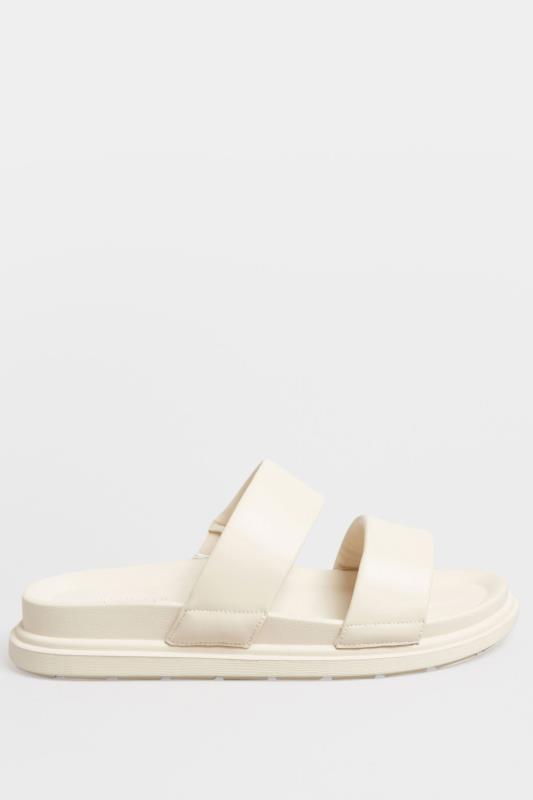 White Two Strap Sandals In Extra Wide EEE Fit | Yours Clothing 3