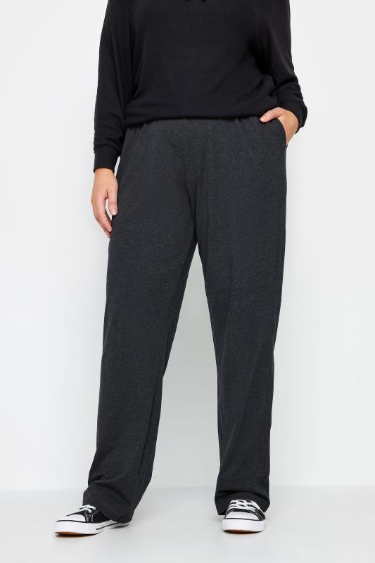 Plus Size  Avenue Charcoal Grey Stretch Tall Joggers