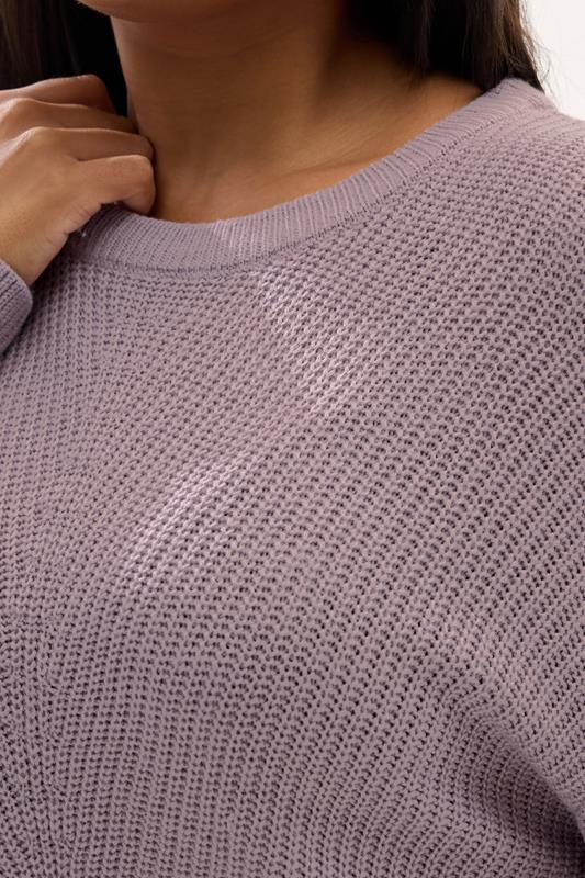 YOURS Plus Size Light Purple Essential Knitted Jumper | Yours Clothing 4