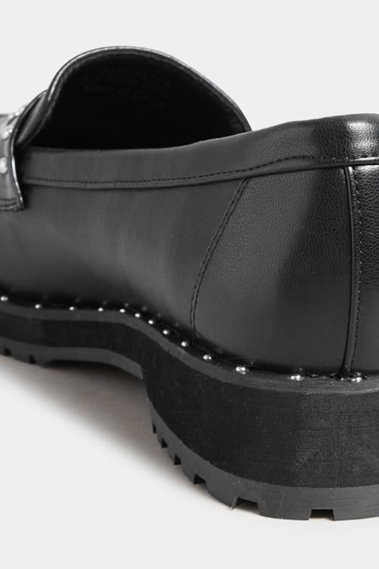 LTS Black Stud Loafers In Standard Fit | Long Tall Sally 4