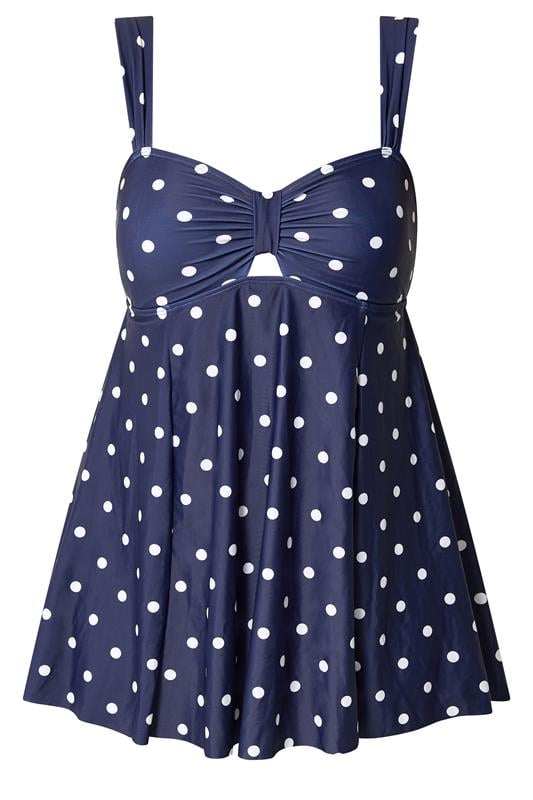 YOURS Plus Size Navy Blue Polka Dot Swimdress | Yours Clothing 5