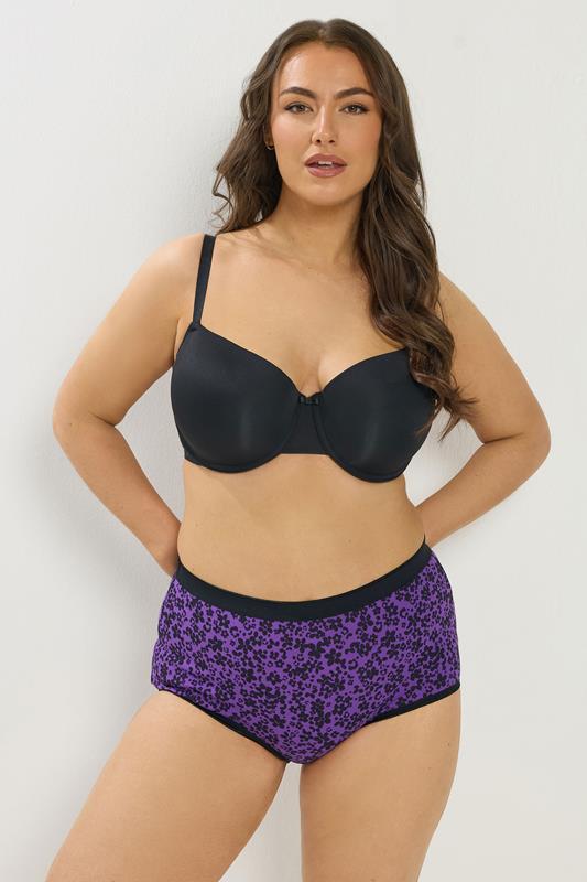 YOURSET 5 PACK Plus Size Purple Ditsy Print Full Briefs | Yours Clothing 4
