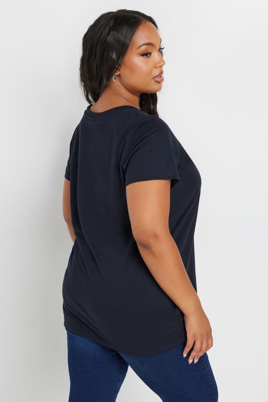 YOURS 3 PACK Plus Size Navy Blue & Black Core T-Shirts | Yours Clothing 6