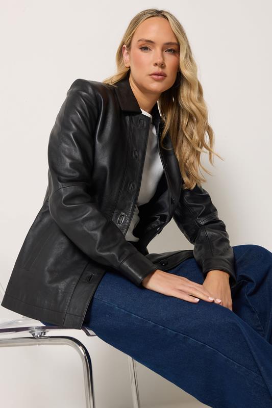 LTS PREMIUM Tall Women's Black Leather Jacket | Long Tall Sally 1