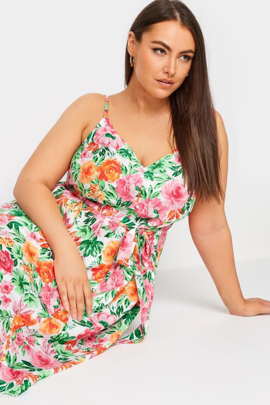 YOURS Plus Size White Floral Print Frill Hem Dress | Yours Clothing 5