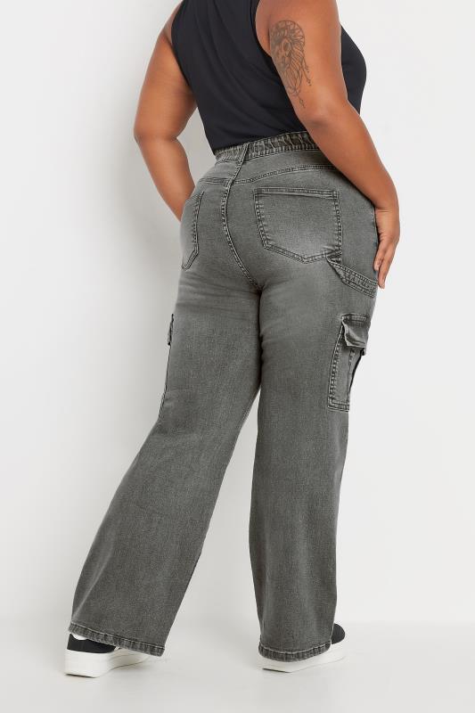 YOURS Plus Size Grey Cargo Jeans | Yours Clothing  4