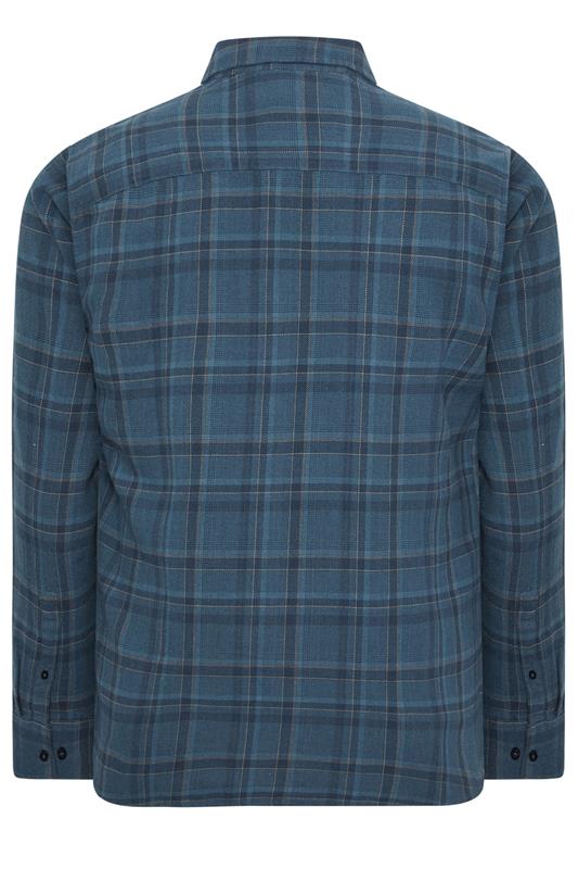 BadRhino Big & Tall Blue Check Long Sleeve Shirt | BadRhino 6