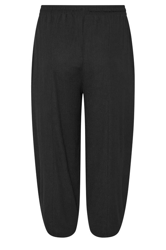 YOURS Plus Size Black Crinkle Barrel Trousers | Yours Clothing 6