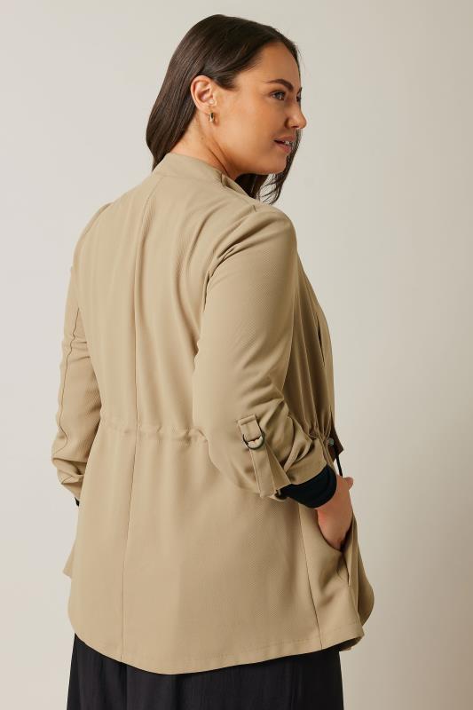 EVANS Plus Size Beige Brown Waterfall Jacket | Evans  3