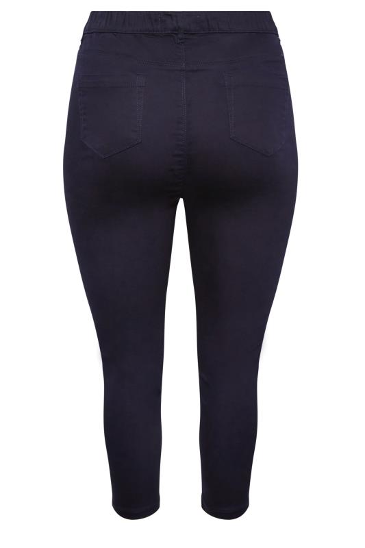 YOURS Plus Size Navy Blue Cropped Stretch GRACE Jeggings | Yours Clothing 7