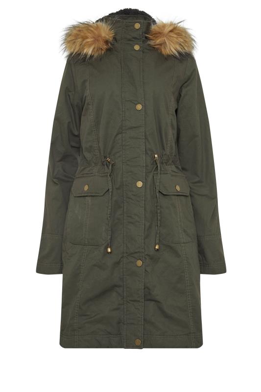 LTS Khaki Faux Fur Trim Parka | Long Tall Sally 5