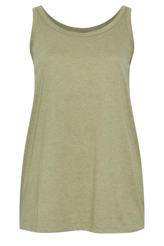 YOURS Plus Size Sage Green Core Vest Top | Yours Clothing 5