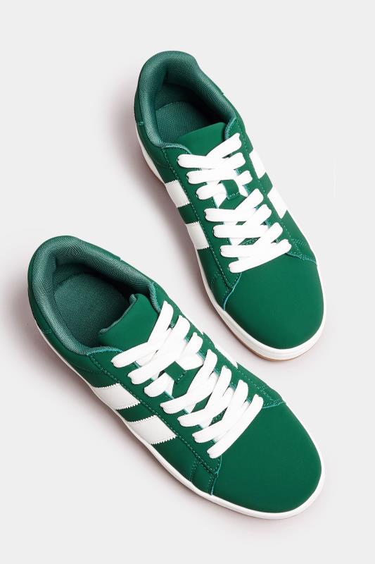 Green Padded Lace Up Trainers In Wide E Fit | Yours Clothing 5