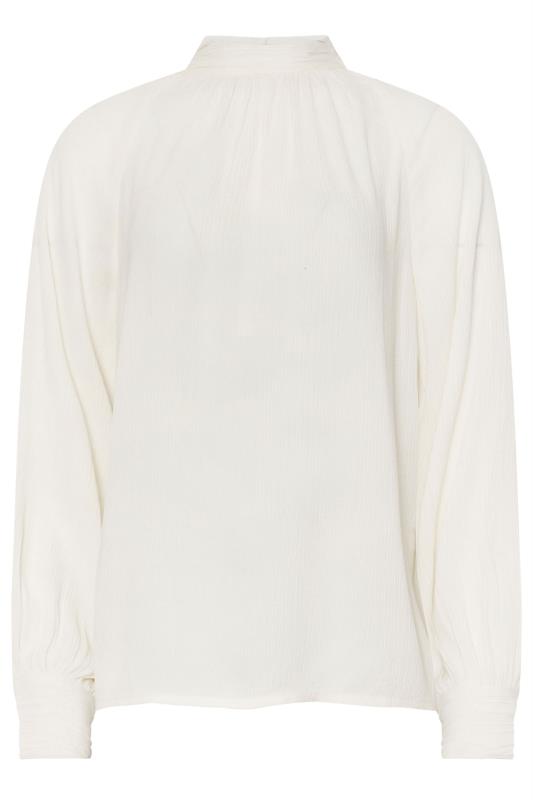 LTS Tall Ivory White High Neck Crinkle Top | Long Tall Sally 5