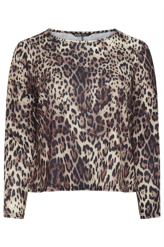 LIMITED COLLECTION Plus Size Brown Leopard Print Long Sleeve Top | Yours Clothing  7