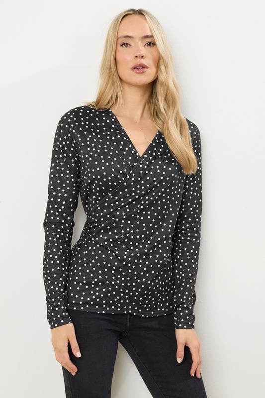 Tall  LTS Tall Black Spot Wrap Top