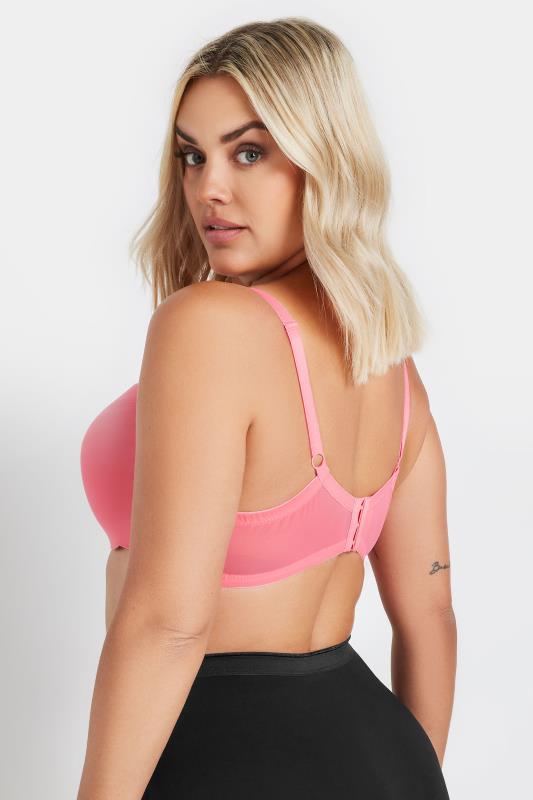 YOURS Plus Size 2 PACK Black & Pink Padded Underwired T-Shirt Bras | Yours Clothing  6