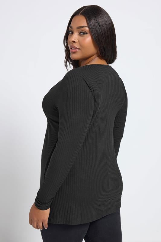 YOURS Plus Size Black Lace Insert Swing Top | Yours Clothing 2