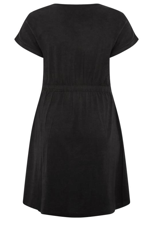 Plus Size Black Cotton T-Shirt Dress | Yours Clothing  7