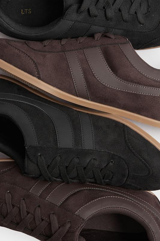 LTS Black Padded Retro Trainers In Standard Fit | Long Tall Sally 6