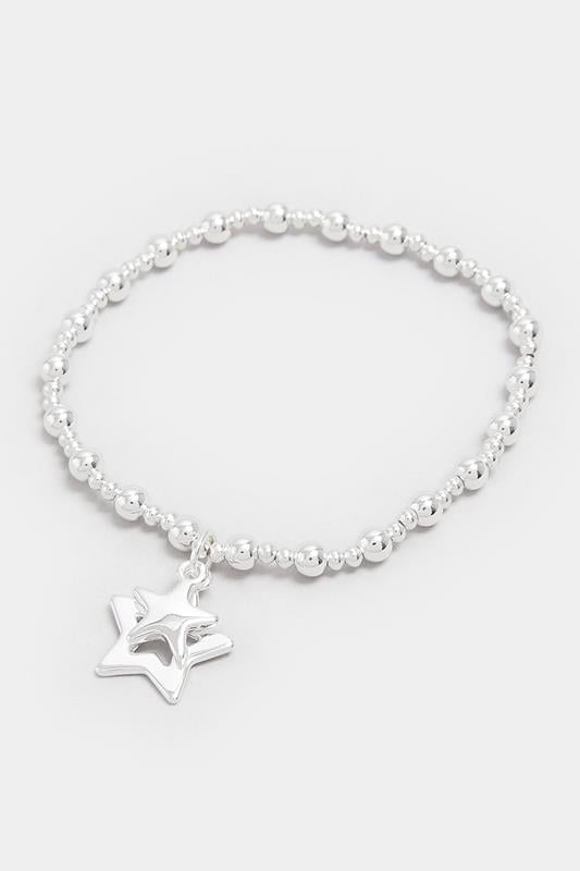 Silver Tone Star Stretch Bracelet