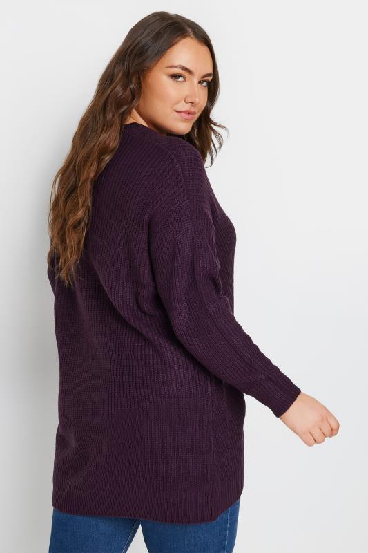 YOURS Plus Size Essential Deep Purple Knitted Jumper | Yours Clothing 4