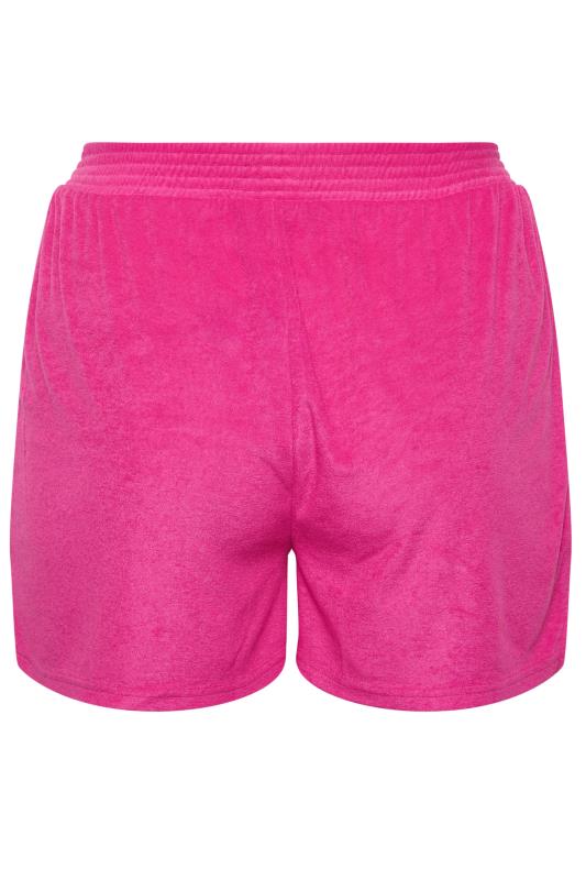 YOURS Plus Size Pink Towelling Beach Shorts | Yours Clothing 6
