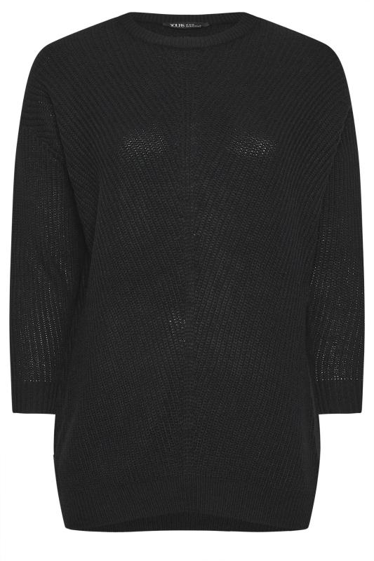 Plus Size Curve Black Essential Knitted Jumper | Yours Clothing 5