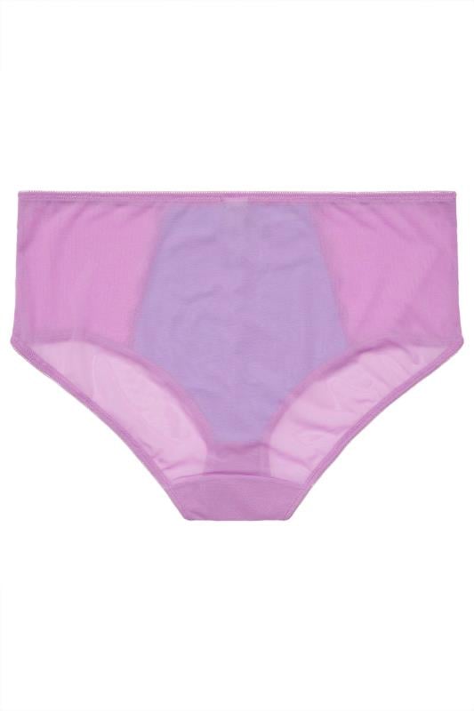 YOURS Plus Size Lilac Purple Lace High Waisted Full Briefs | Yours Clothing 5