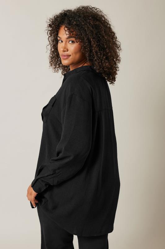 EVANS Plus Size Black Long Sleeve Utility Shirt | Evans  4