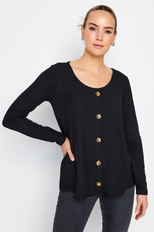 LTS Tall Women's Black Button Front Top | Long Tall Sally 1