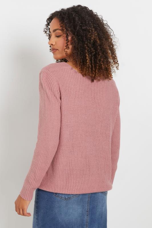 M&Co Pink V-Neck Knitted Jumper | M&Co 3