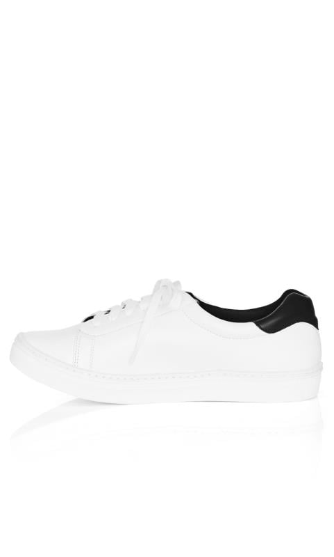 City Chic White & Black WIDE FIT Trainers 5