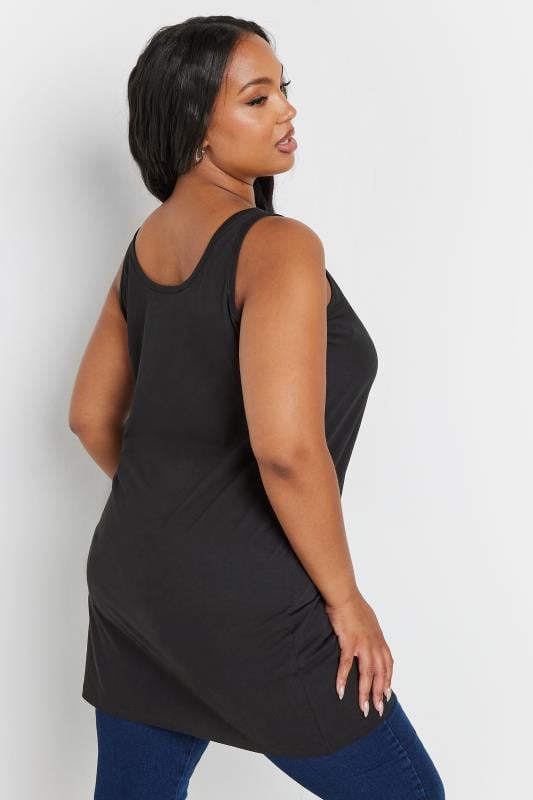 YOURS Plus Size 2 PACK Black Longline Vest Tops | Yours Clothing 4