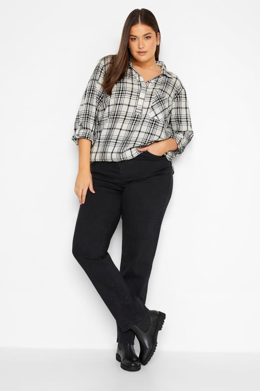 Tall Women's LTS White Check Overhead Shirt | Long Tall Sally 2