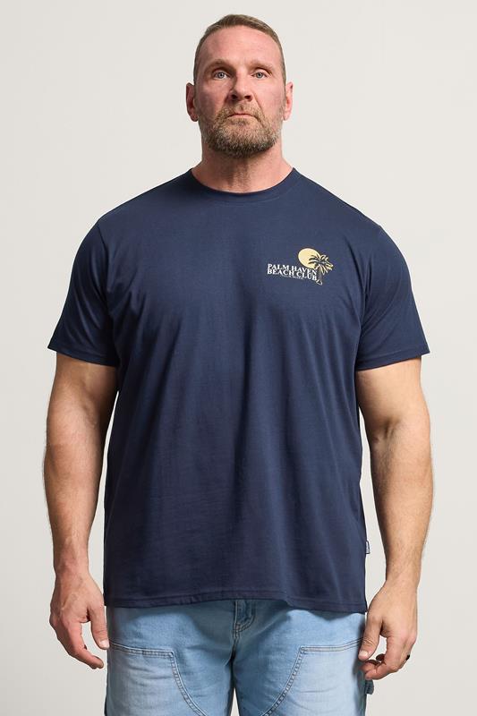 BadRhino Big & Tall Navy Blue 'Palm Beach Club' Graphic T-Shirt | BadRhino 1