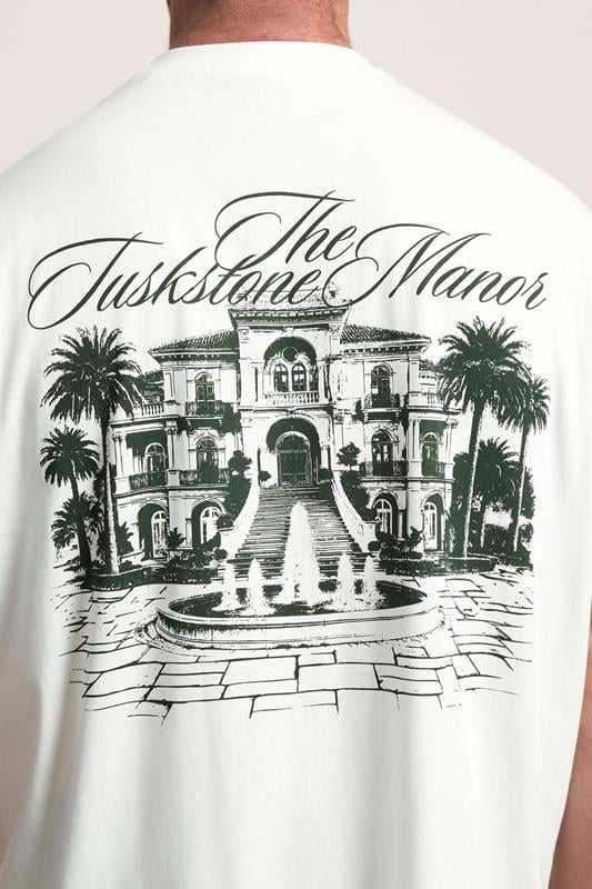 BadRhino Big & Tall White Extra Long 'The Tuskstone Manor' Graphic T-Shirt | BadRhino 4