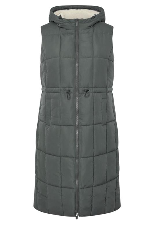 YOURS Plus Size Grey Midi Gilet | Yours Clothing 5