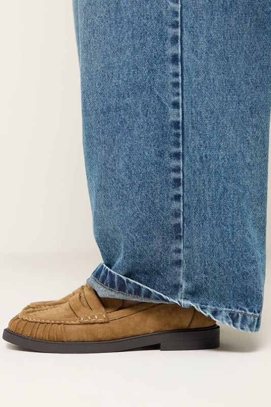 Tan Faux Suede Loafers In Wide EEE Fit | Yours Clothing 1