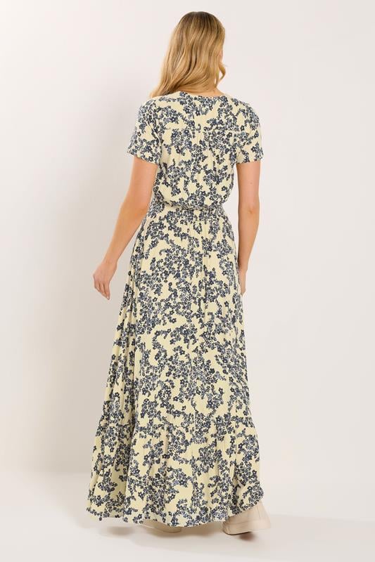 LTS Tall Women's Ivory White & Blue Ditsy Floral Button Maxi Dress | Long Tall Sally 4